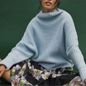 Maeve Light Blue Cowl Neck Sweater Sz sm
